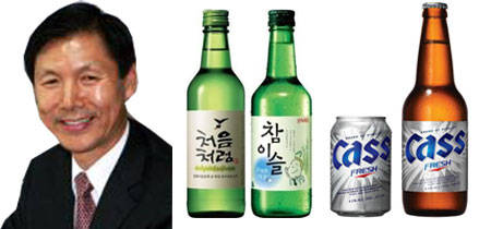 한국주류협회장 권기룡, 진로 처음처럼, 참이슬, OB맥주 카스