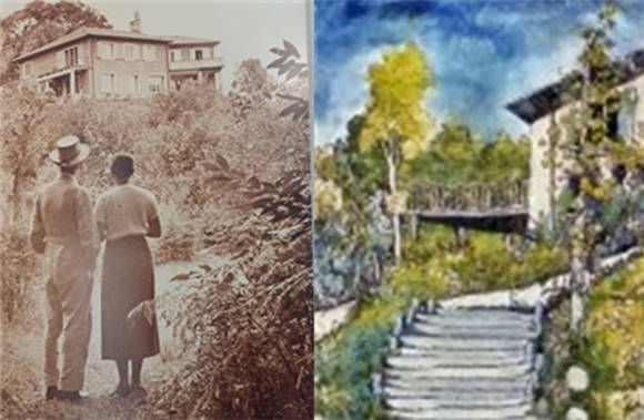 카사 로싸에서의 헤세 부부, 수채화 속의 카사 로싸