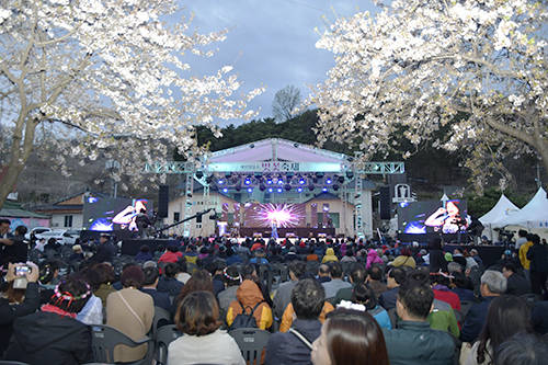 제천의 봄을 알리는 ‘제22회 제천 청풍호벚꽃축제’가 13일 청풍면 물태리 문화마을 및 제천 시내 일원에서 열렸다. 사진은 제22회 제천 청풍호벚꽃축제 개막식. 2018.04.13