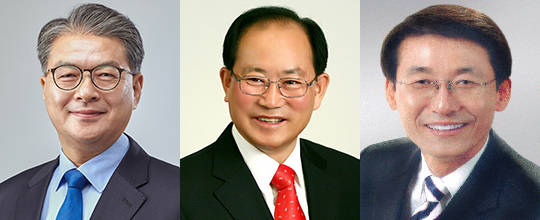 (왼쪽부터) 더불어민주당 김광직 단양군의원, 자유한국당 류한우 현 단양군수, 무소속 엄재창 전 충북도의원.