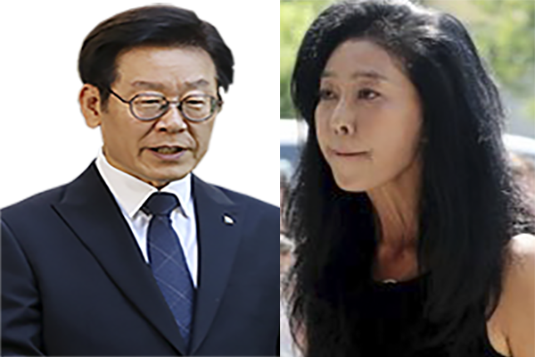 좌측 이재명 경기도지사, 우측 김부선 배우